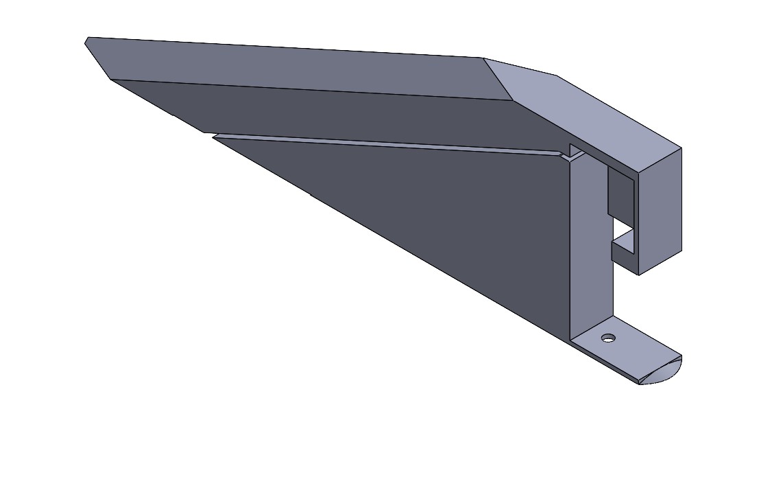 SSV-II aft-fin control system — CAD showing servo-driven deflector geometry